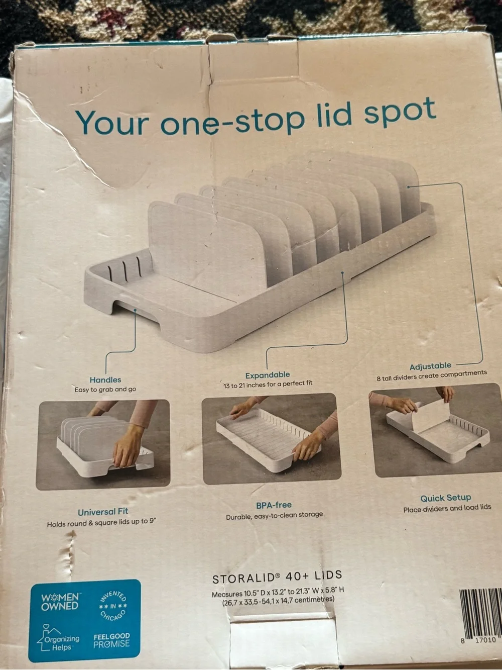 StoraLid Expandable Lid Organizer - White